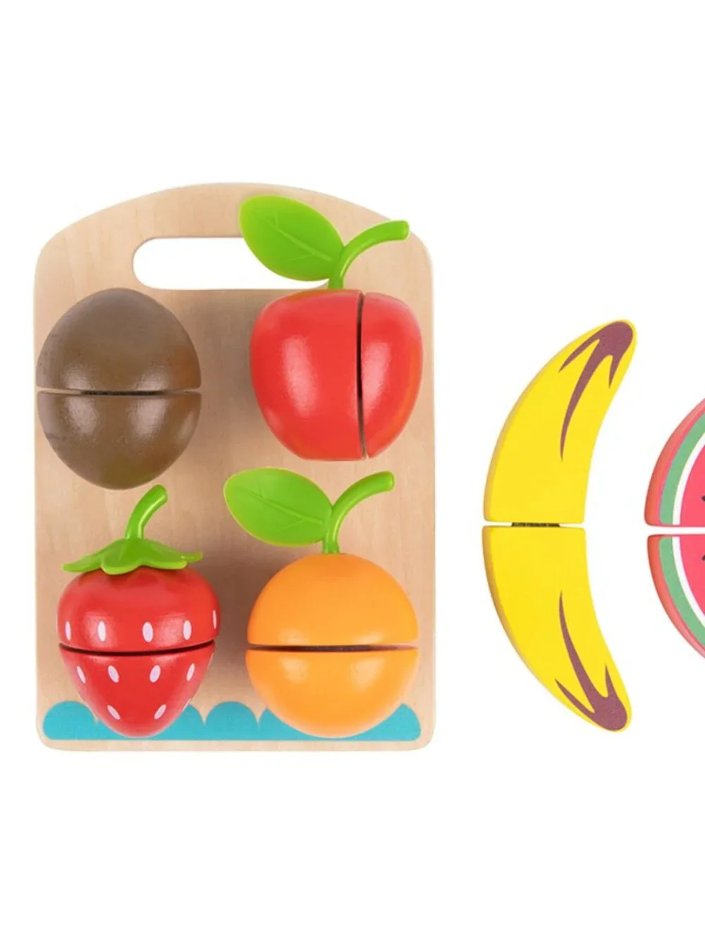 NEW Montessori Wooden Cutting Fruit Set Pretend Play Kitchen Toy Kids Gift